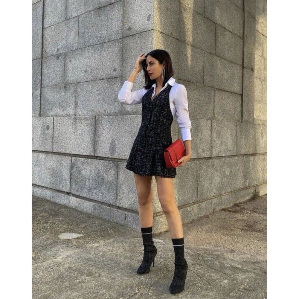 Zara CONTRASTING STRUCTURED DRESS
